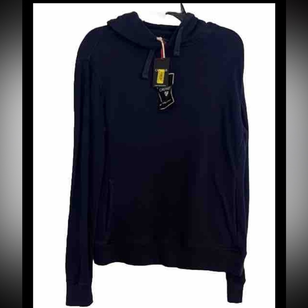 NWT Cremieux Men’s Navy Pullover w Drawstring Hoodie w Front Pkts Sz S